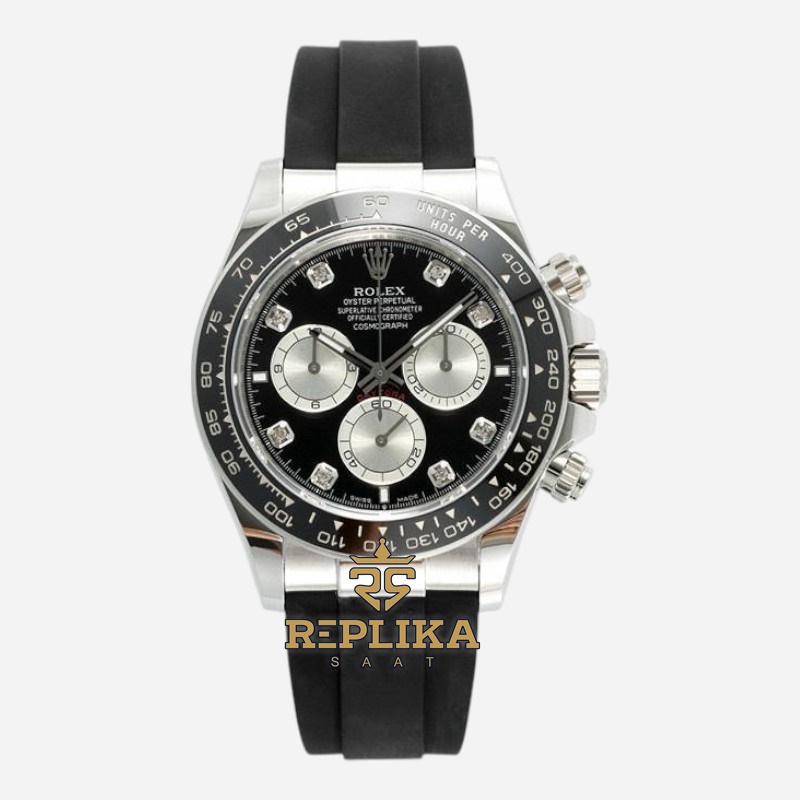 Rolex Daytona 126519LN Taşlı Siyah Kadran 4131 Super Clone ETA