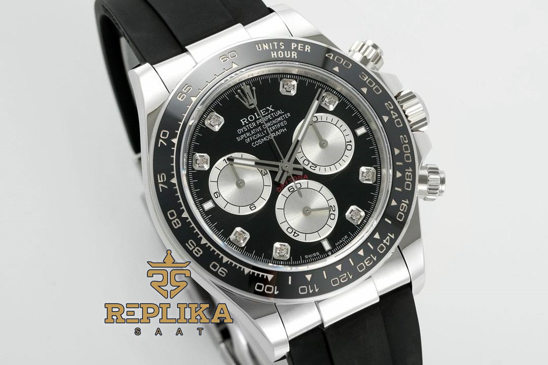 Rolex Daytona 126519LN Taşlı Siyah Kadran 4131 Super Clone ETA