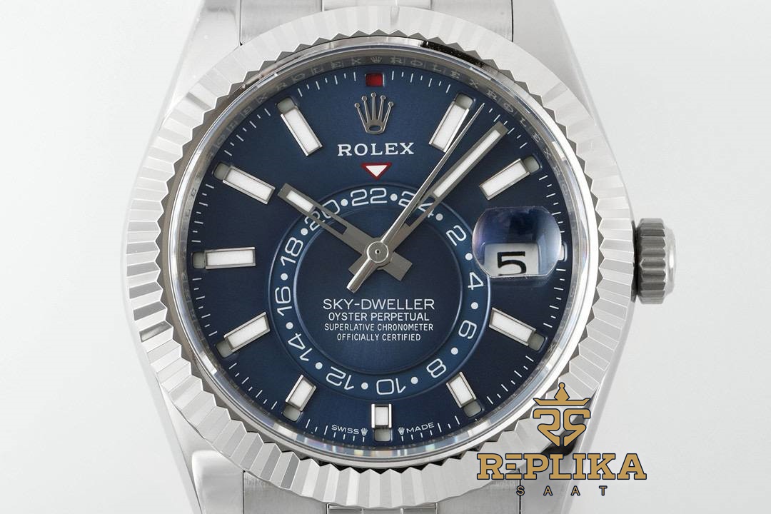 Rolex Sky Dweller 336934 Mavi Kadran 904L Jubilee 9002 Super Clone ETA