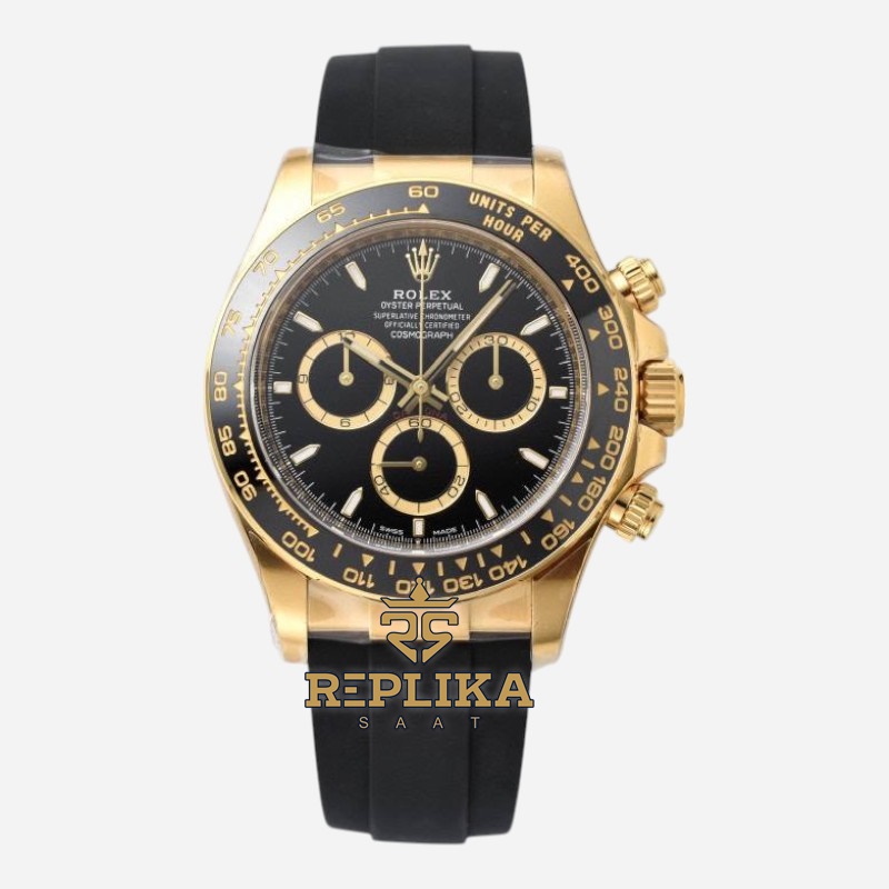 Rolex Daytona 126518LN Seramik Bezel 40mm Siyah Kadran Oysterflex Clean 4131 Super Clone ETA