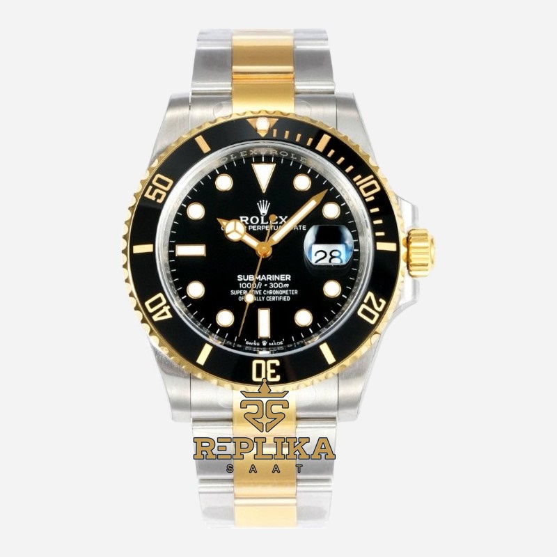 Rolex Submariner 126613LN Two Tone VSF Siyah Kadran 41mm 904L Çelik 3235 Super Clone ETA