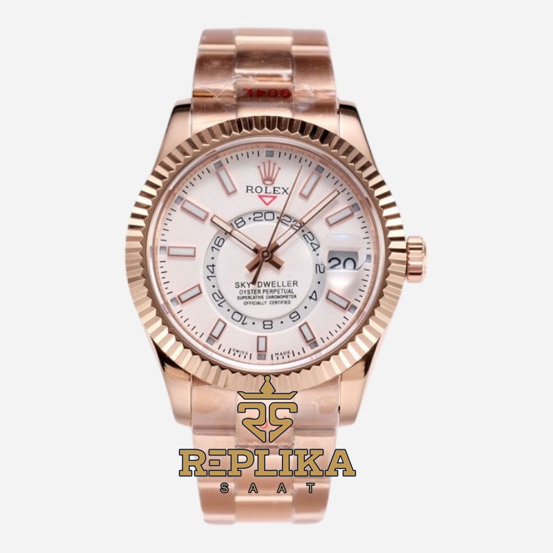 Rolex Sky-Dweller Rose 326935 White Dial 42mm Super Clone ETA