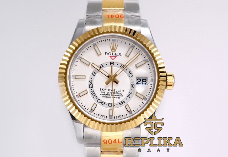 Rolex Sky-Dweller Two Tone 326933 White Dial 42mm Super Clone ETA