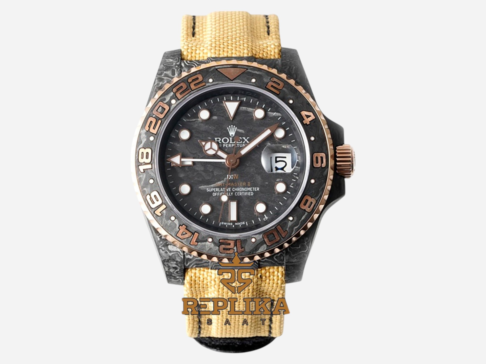 Rolex GMT-Master II Meteorite Diw 40 Carbon Case Everose 3186 Super Clone ETA