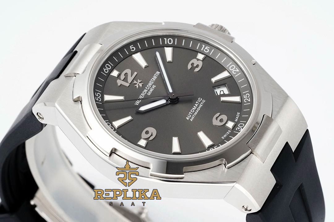 Vacheron Constantine 47040 Overseas 42mm Gri Kadran Kauçuk Otomatik Super Clone ETA